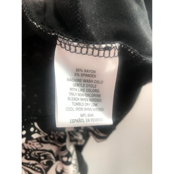 NEW! International Concepts Intimates Short Robe Wmns Sz M Black White Paisley - Picture 5 of 5